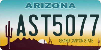 AZ license plate AST5077