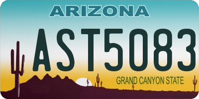AZ license plate AST5083