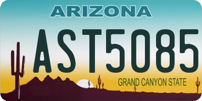 AZ license plate AST5085