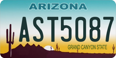 AZ license plate AST5087