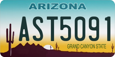 AZ license plate AST5091