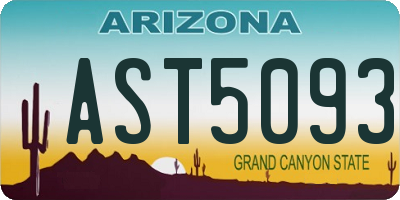 AZ license plate AST5093