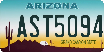AZ license plate AST5094
