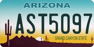 AZ license plate AST5097