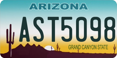 AZ license plate AST5098