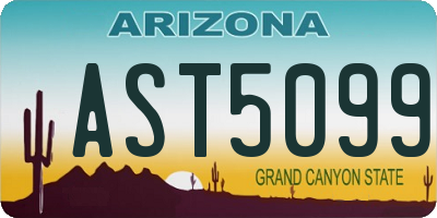 AZ license plate AST5099