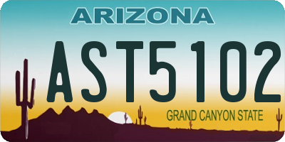 AZ license plate AST5102