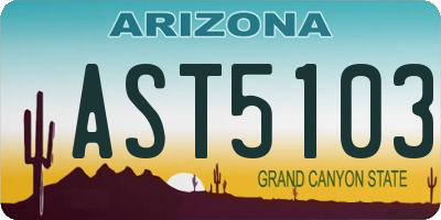 AZ license plate AST5103