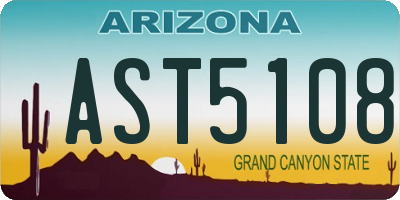 AZ license plate AST5108