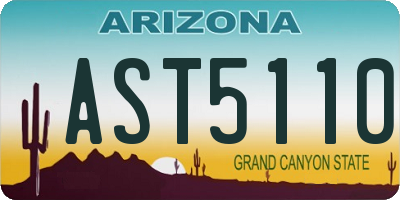 AZ license plate AST5110