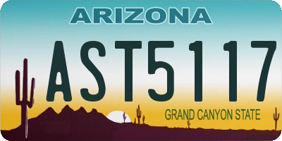 AZ license plate AST5117