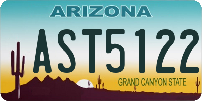 AZ license plate AST5122