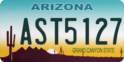 AZ license plate AST5127