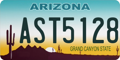 AZ license plate AST5128