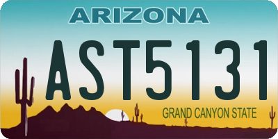 AZ license plate AST5131