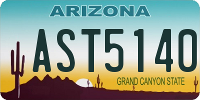 AZ license plate AST5140