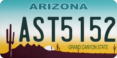 AZ license plate AST5152