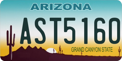 AZ license plate AST5160