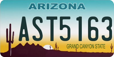 AZ license plate AST5163