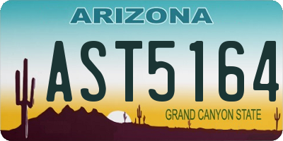 AZ license plate AST5164