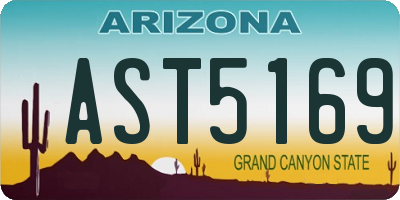 AZ license plate AST5169