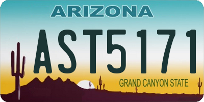 AZ license plate AST5171