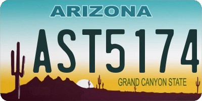 AZ license plate AST5174