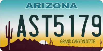 AZ license plate AST5179