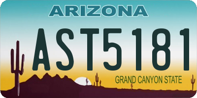 AZ license plate AST5181