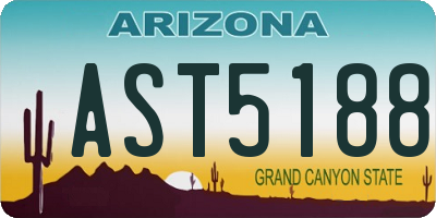 AZ license plate AST5188