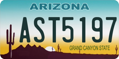 AZ license plate AST5197