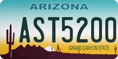 AZ license plate AST5200