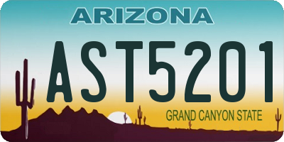AZ license plate AST5201