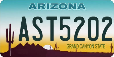 AZ license plate AST5202
