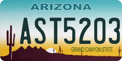 AZ license plate AST5203