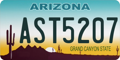 AZ license plate AST5207