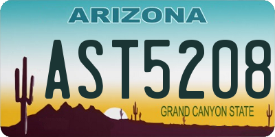 AZ license plate AST5208