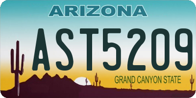 AZ license plate AST5209