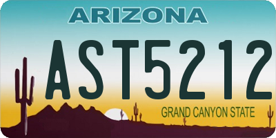 AZ license plate AST5212
