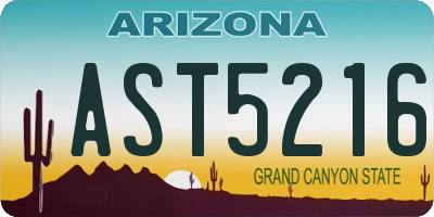 AZ license plate AST5216