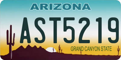AZ license plate AST5219