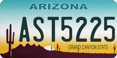 AZ license plate AST5225
