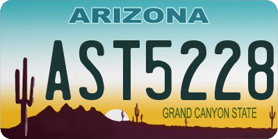 AZ license plate AST5228