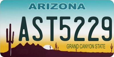 AZ license plate AST5229