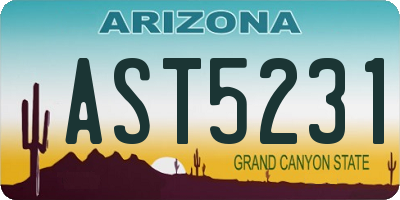AZ license plate AST5231