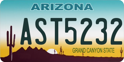 AZ license plate AST5232