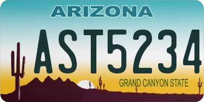 AZ license plate AST5234