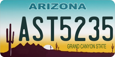 AZ license plate AST5235