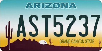 AZ license plate AST5237