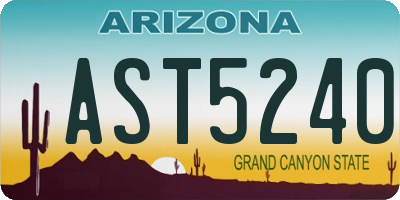 AZ license plate AST5240